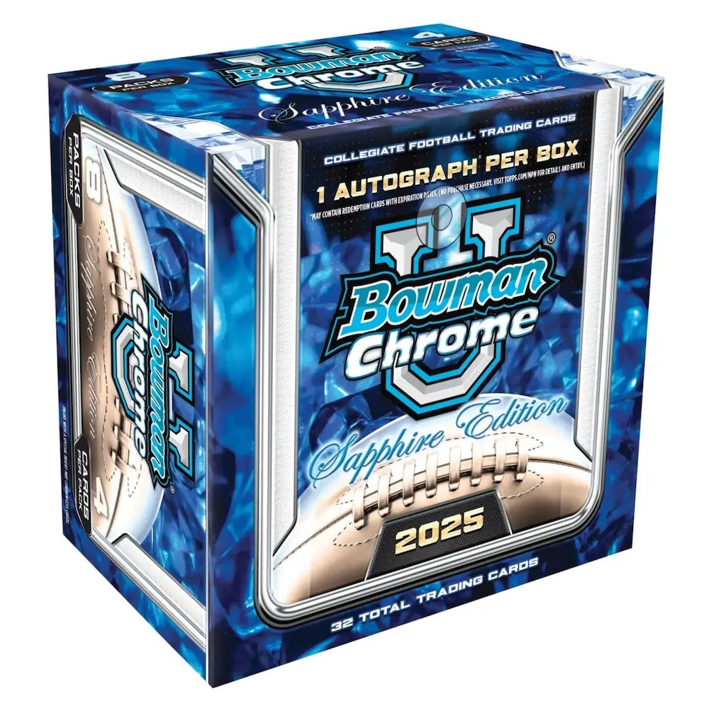 2025 Bowman University Chrome Sapphire Football Hobby Box Jaspys