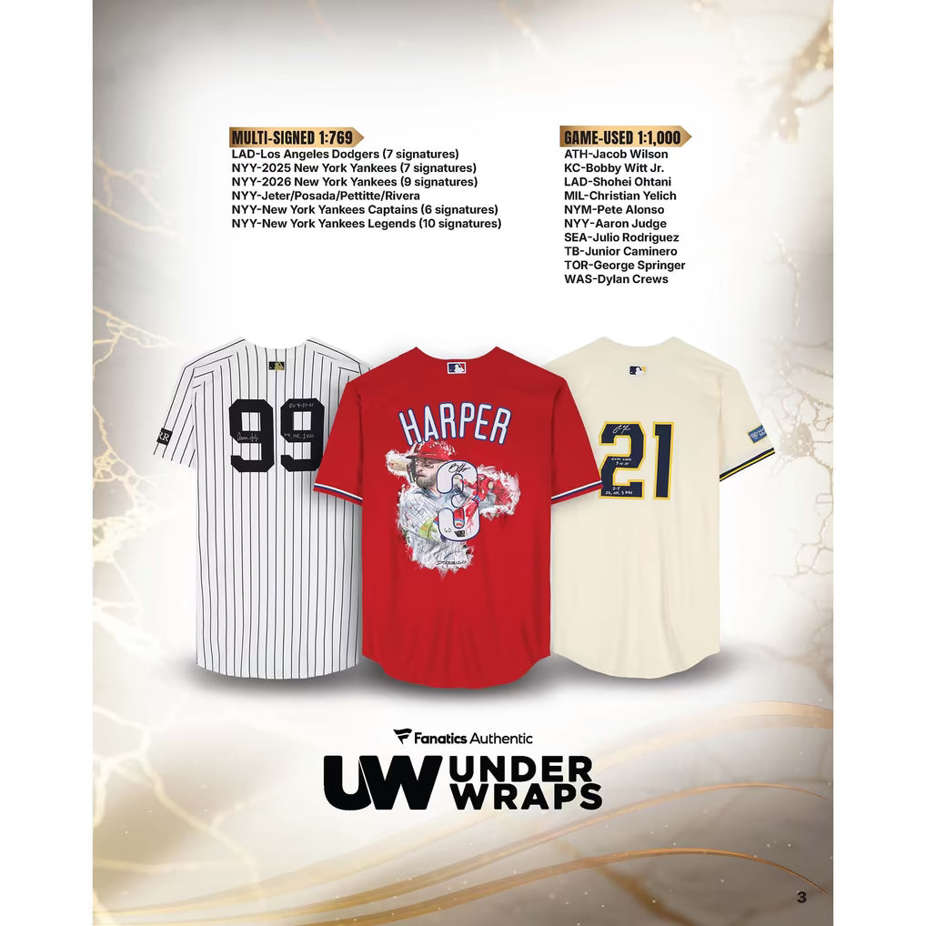 2026 Under Wraps Autographed MLB Jerseys Volume II - Single Mystery Box