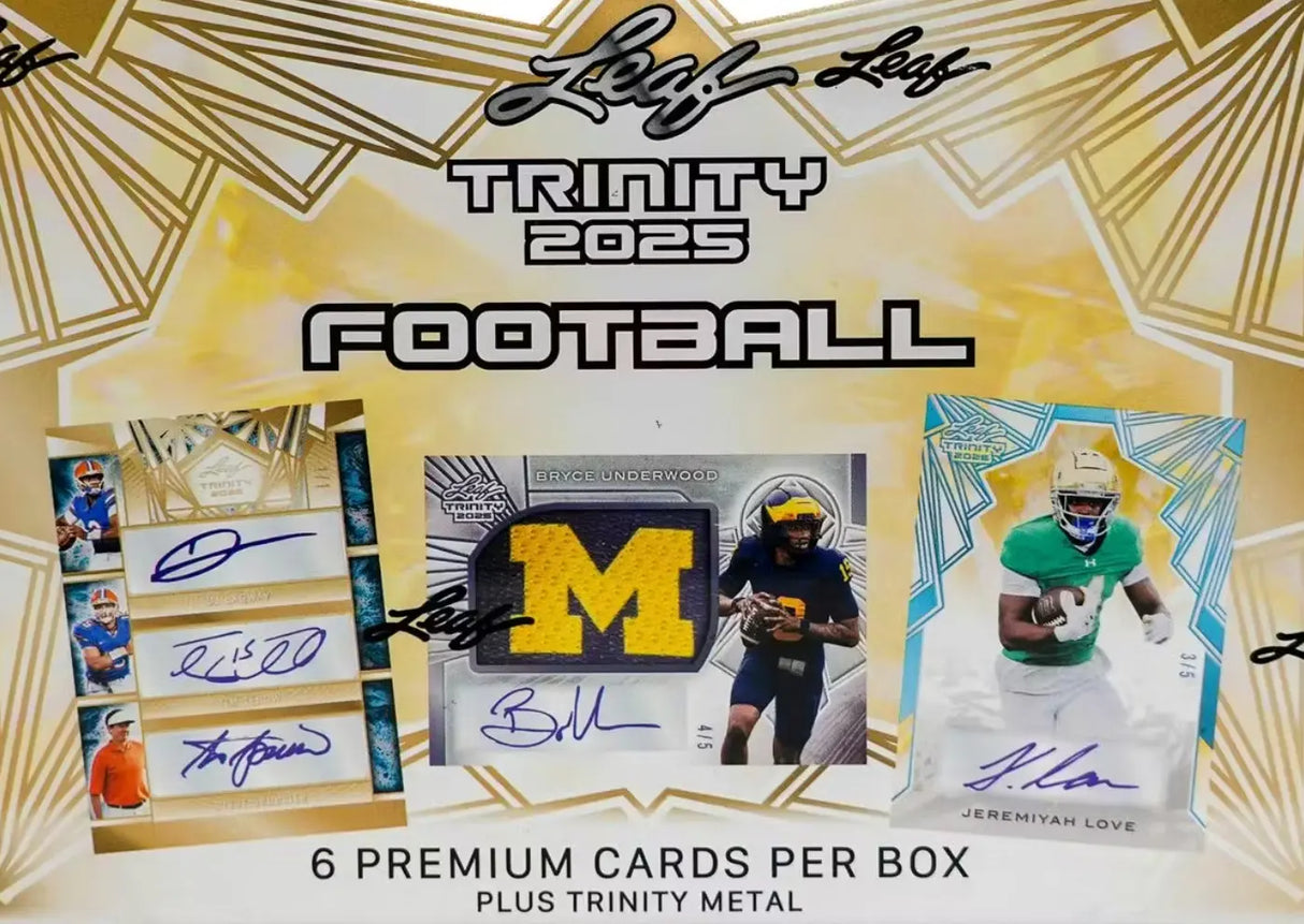 2025 Leaf Trinity Football Hobby Box Jaspys