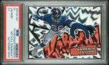 A PSA-graded football trading card of Lawrence Taylor, featuring a dynamic action illustration on a Kaboom! Horizontal background. The card is encapsulated in a clear PSA holder with a red and white grading label at the top.