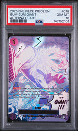 2025 One Piece PRB02 EN #078 GUM GUM GIANT Alternate Art PSA 10 GEM MINT