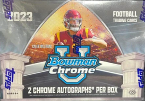 2023 BOWMAN CHROME UNIVERSITY FOOTBALL BREAKERS DELIGHT BOX
