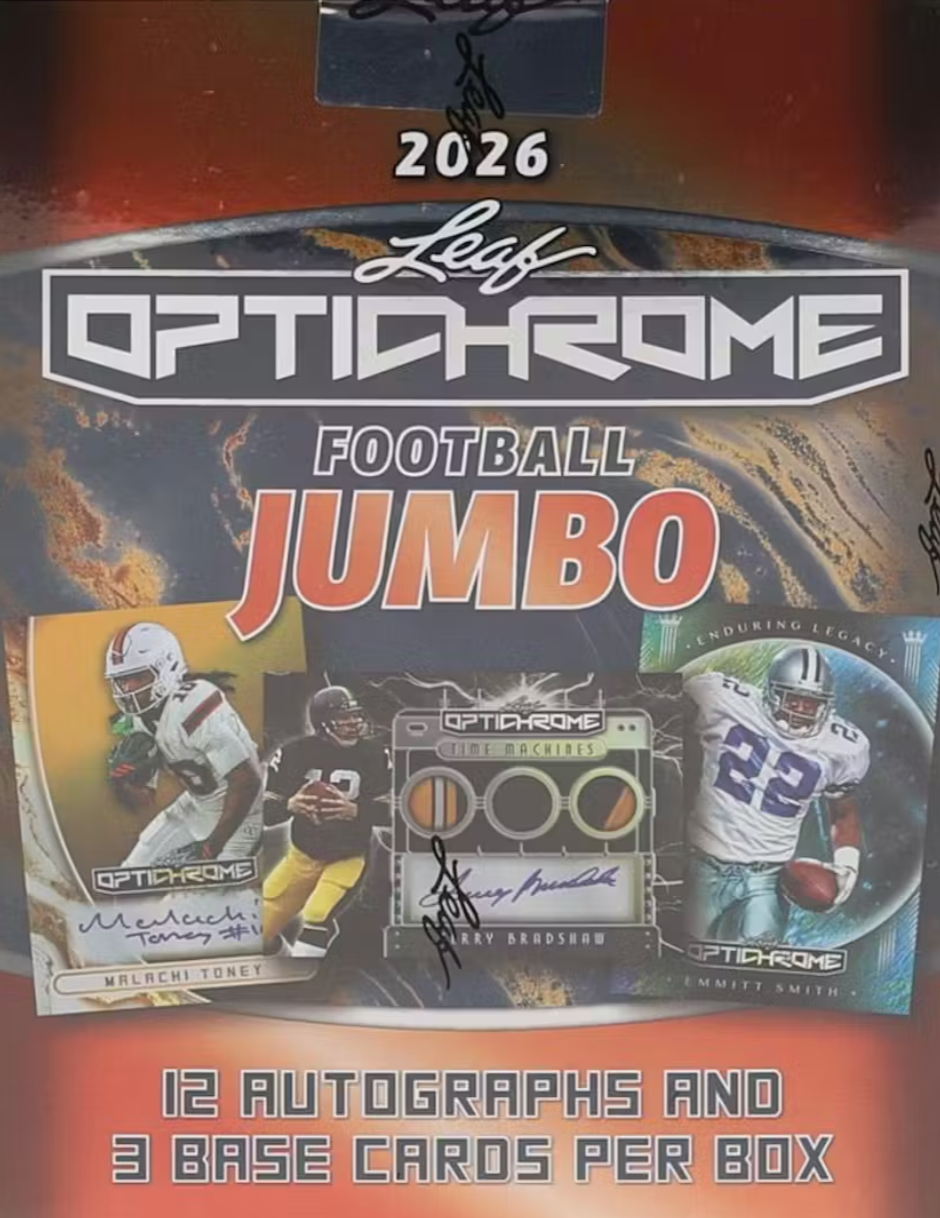 *12 AUTOS PER BOX* 2026 Leaf Optichrome Football Jumbo Box
